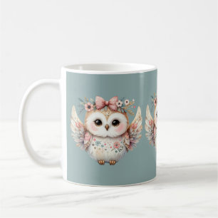 Kawaii Boho Owl Illustration Kaffeetasse