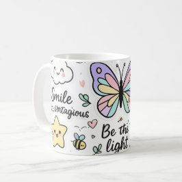 Kawaii-Boho Schmetterlingsticker Kaffeetasse