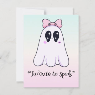 Kawaii boo, niedlicher, spukhafter Halloween Postkarte
