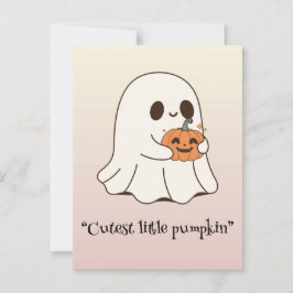 Kawaii boo, niedlicher, spukhafter Halloween Postkarte