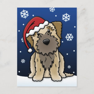 Kawaii Border Terrier Christmas Postcard Feiertagspostkarte