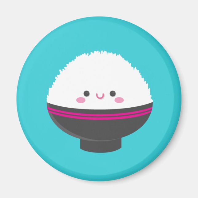 Kawaii Bowl of Rice Magnet (Vorne)