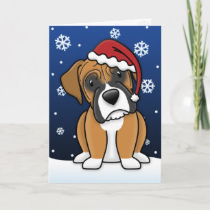 Kawaii Boxer Weihnachtskarte Feiertagskarte