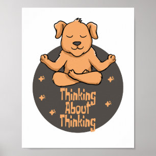 Kawaii brauner Hund praktiziert Yoga-Posen und den Poster