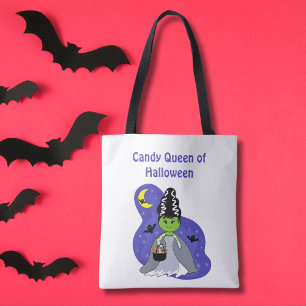Kawaii Braut von Frankenstein Halloween mit Süßigk Tasche