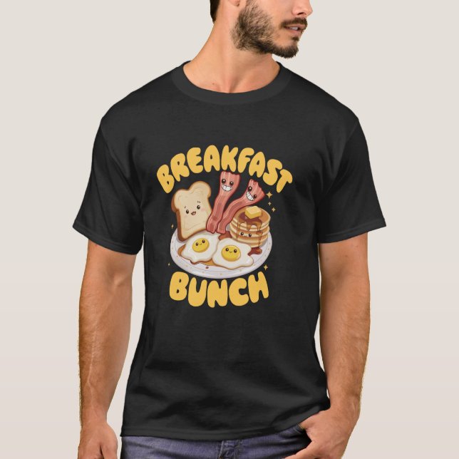 Kawaii Breakfast Bunch Pancake Bacon and Eggs T-Shirt (Vorderseite)