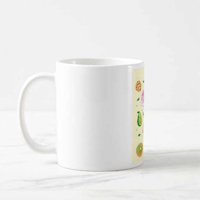 Kawaii Breakfast Pattern Kaffeetasse (Links)