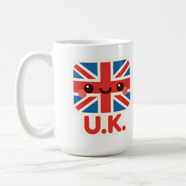 Kawaii British Flag - Niedliches britisches Design Kaffeetasse (Links)