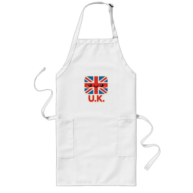 Kawaii British Flag - Niedliches britisches Design Lange Schürze (Vorne)