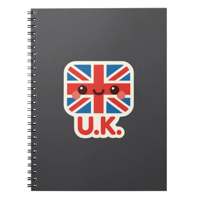 Kawaii British Flag - Niedliches britisches Design Notizblock (Vorderseite)