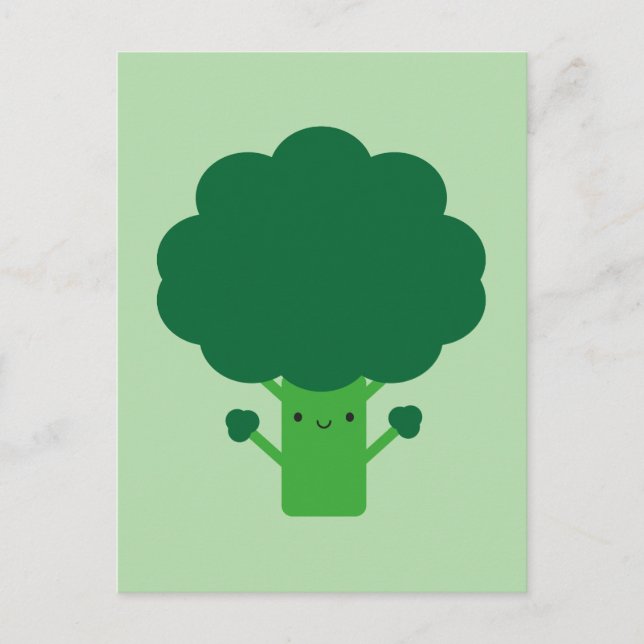 Kawaii Broccoli Postkarte (Vorderseite)