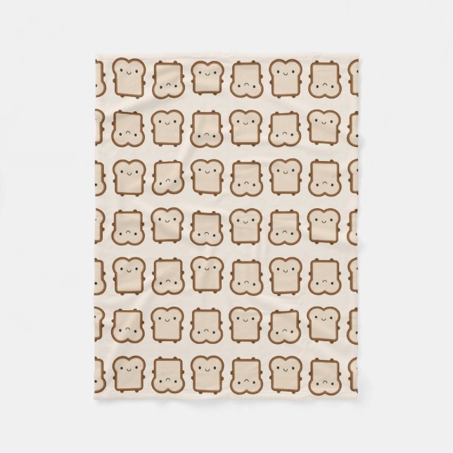 Kawaii Brot / Toast Fleece Blanket (Vorderseite)