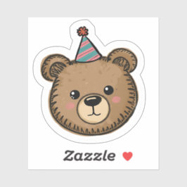 Kawaii Brown Bear Party Sticker