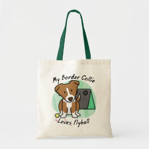 Kawaii Brown Border-Collie Flyball Tasche