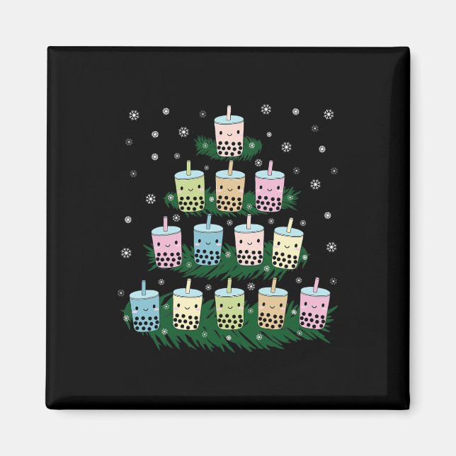 Kawaii Bubble Milk Tea Bo Tessin Magnet (Vorne)
