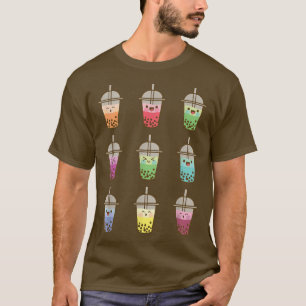 Kawaii Bubble Tea Niedliches Gesicht Boba Te T-Shirt