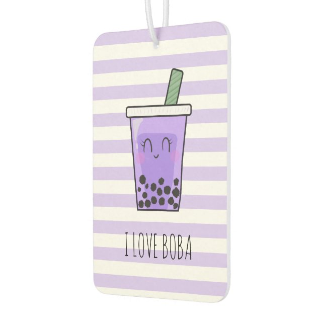 Kawaii Bubble Tee I Liebe Boba Taro Ube Lila Autolufterfrischer (Links)