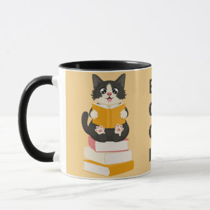 Kawaii Buchclub Zurück zur Schule Cartoon-Katze li Tasse