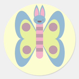 Kawaii Bunnerfly Bunny Butterfly Hybrid Adorable Runder Aufkleber