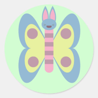 Kawaii Bunnerfly Bunny Butterfly Hybrid Adorable Runder Aufkleber