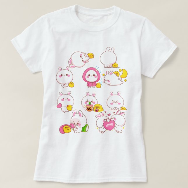 Kawaii Bunnies T-Shirt (Design vorne)