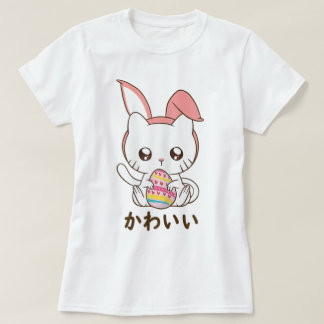 Kawaii Bunny Cat Easter Cute Design T-Shirt