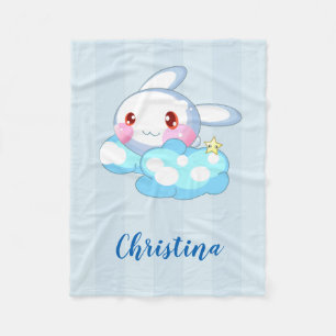 Kawaii Bunny, Cloud & Star Custom Fleecedecke