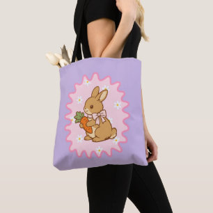 Kawaii Bunny Karotte Frühlingsblumen  Tasche