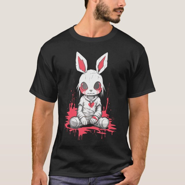 Kawaii Bunny Otaku Anime Emo Rabbit Doll T-Shirt (Vorderseite)