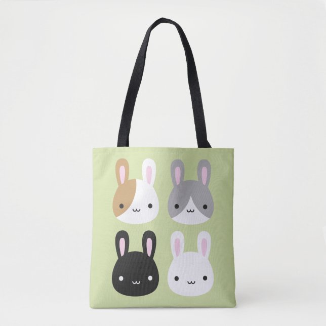Kawaii Bunny Rabbits Reversible Tasche (Vorderseite)