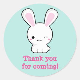 Kawaii bunny runder aufkleber