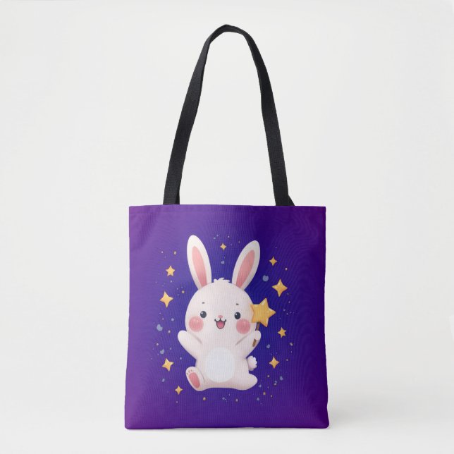 Kawaii Bunny Star Tote Bag Cute and Fun Accessory (Devant)
