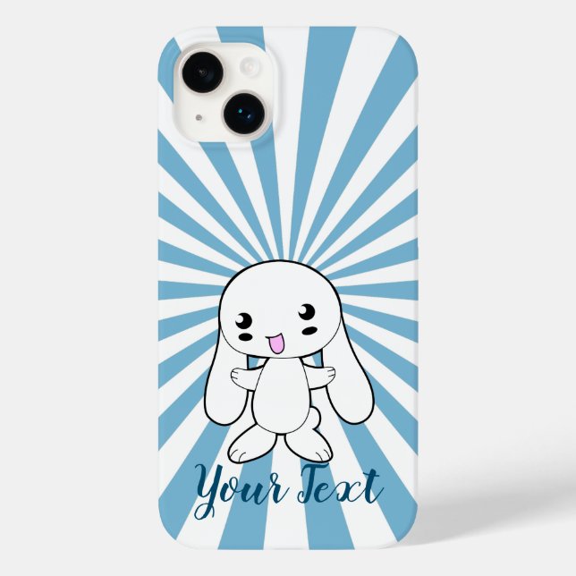 Kawaii Bunny's Hug Custom (Blau) Case-Mate iPhone 14 Plus Hülle (Rückseite)
