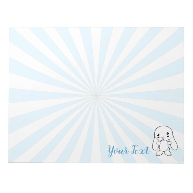 Kawaii Bunny's Hug Custom Notizblock (Vorderseite)