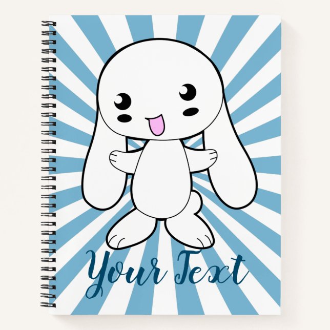 Kawaii Bunny's Hug Custom Notizbuch (Vorderseite)
