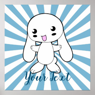 Kawaii Bunny's Umarmung Custom Poster