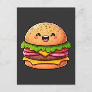 Kawaii Burger Delight Postkarte