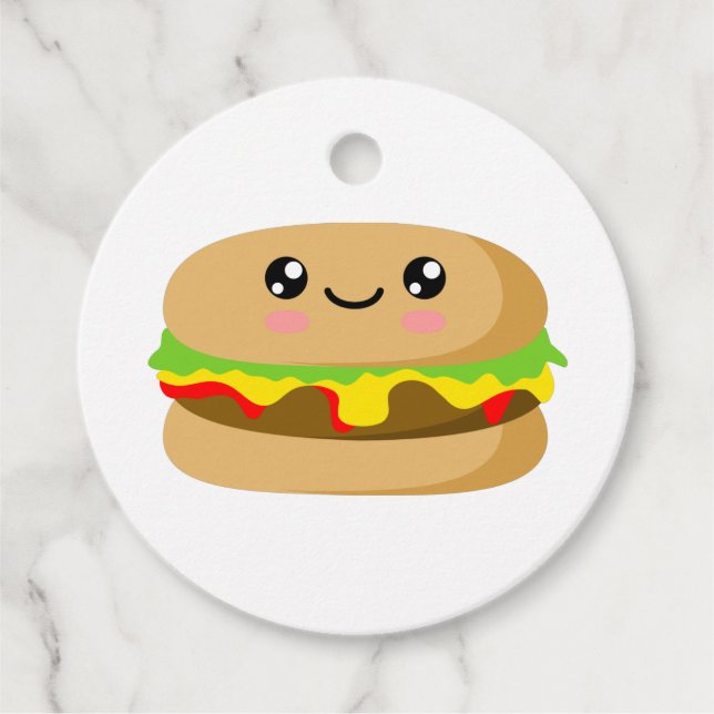 Kawaii Burger Geschenkanhänger (Vorderseite)