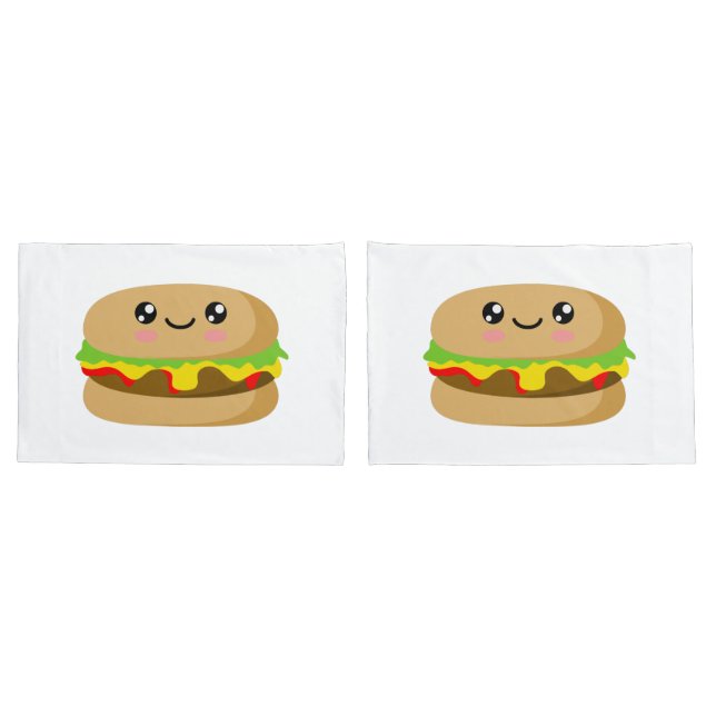 Kawaii Burger Kissenbezug (Rückseite-Set)