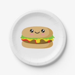 Kawaii-Burger Pappteller