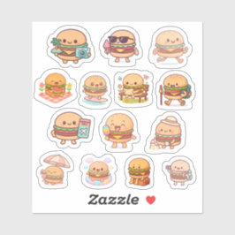 Kawaii-Burger-Vinyl-Aufkleber Aufkleber