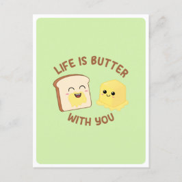 Kawaii Butter Brot Pub Liebe Freundschaftsangebot Postkarte