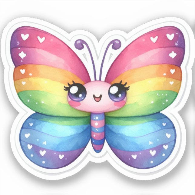 Kawaii Butterfly Aufkleber (Vorderseite)