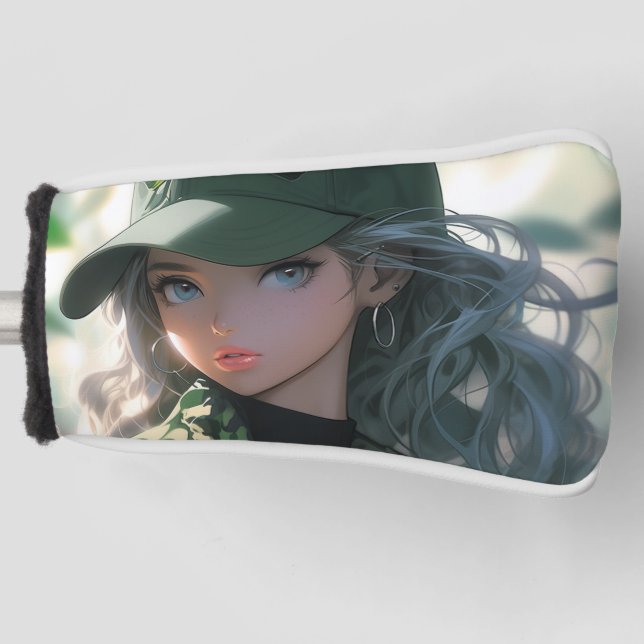 Kawaii Camouflage Military Hunter Drill Anime Girl Golf Headcover (Vorderseite)