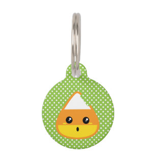 Kawaii Candy Corn Dog Tag Tiernamensmarke
