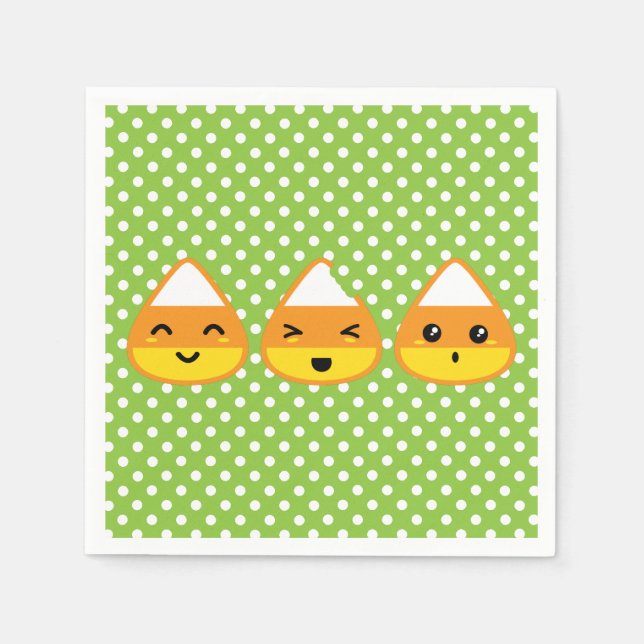 Kawaii Candy Corn Napkins Serviette (Vorderseite)
