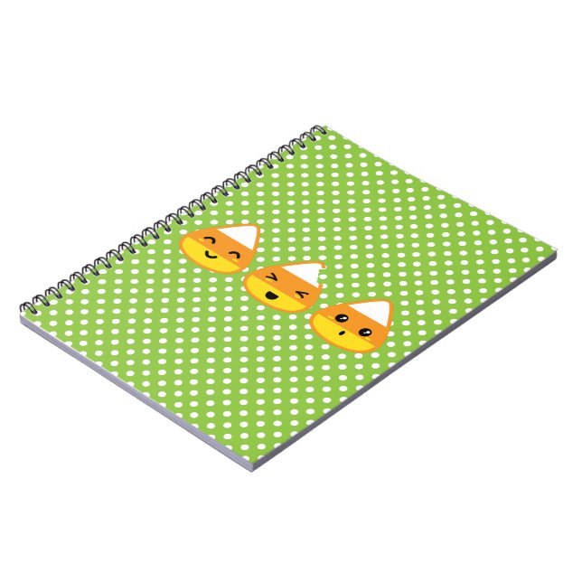 Kawaii Candy Corn Notebook Notizblock (Linke Seite)