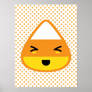 Kawaii Candy Corn Poster Print