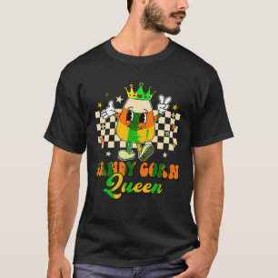 Kawaii Candy Corn Queen Funny Groovy Halloween Cos T-Shirt