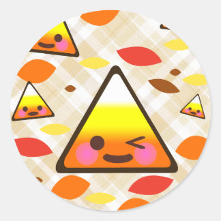 Kawaii Candy Corn Runder Aufkleber